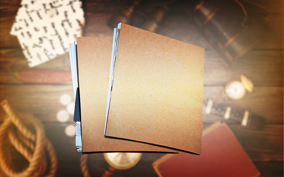 two folders with files on a wooden vintage background